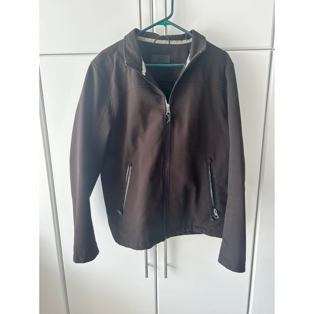 Guess Mens Softshell Zip Up Jacket Black JLK5018 14AP963 BLK‎ Size L